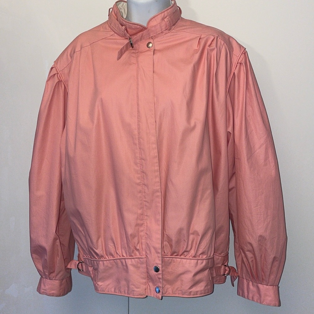 Pink vintage Members Only puffed sleeve jacket size L 13/14